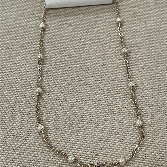 J. Crew Gold Pearl Layering Necklace/NWT - Picture 7 of 9